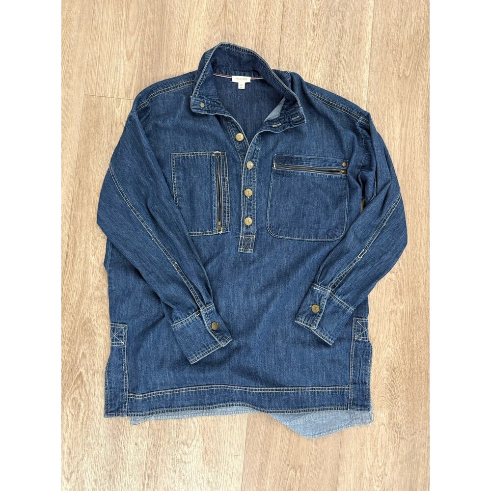 Pilcro Half-Button Tunic Shirt Anthropologie XXS Denim Jean Jacket Shirt